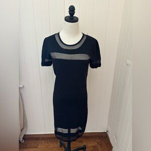 Skies are Blue black dress with sheer panels